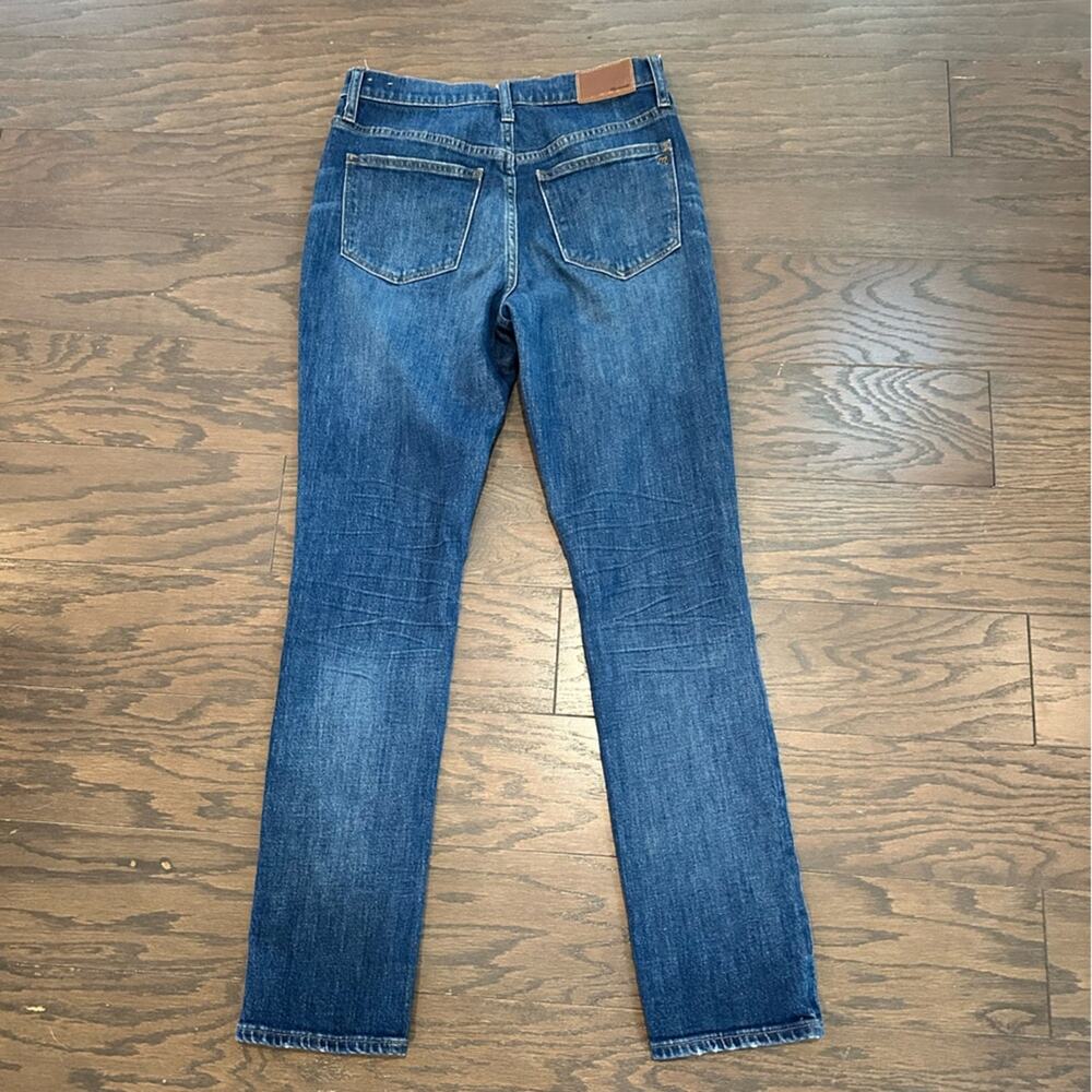 Madewell The High-Rise Slim Boyjean Jeans Size 25 Med Wash Straight Leg Stretch - Picture 3 of 10